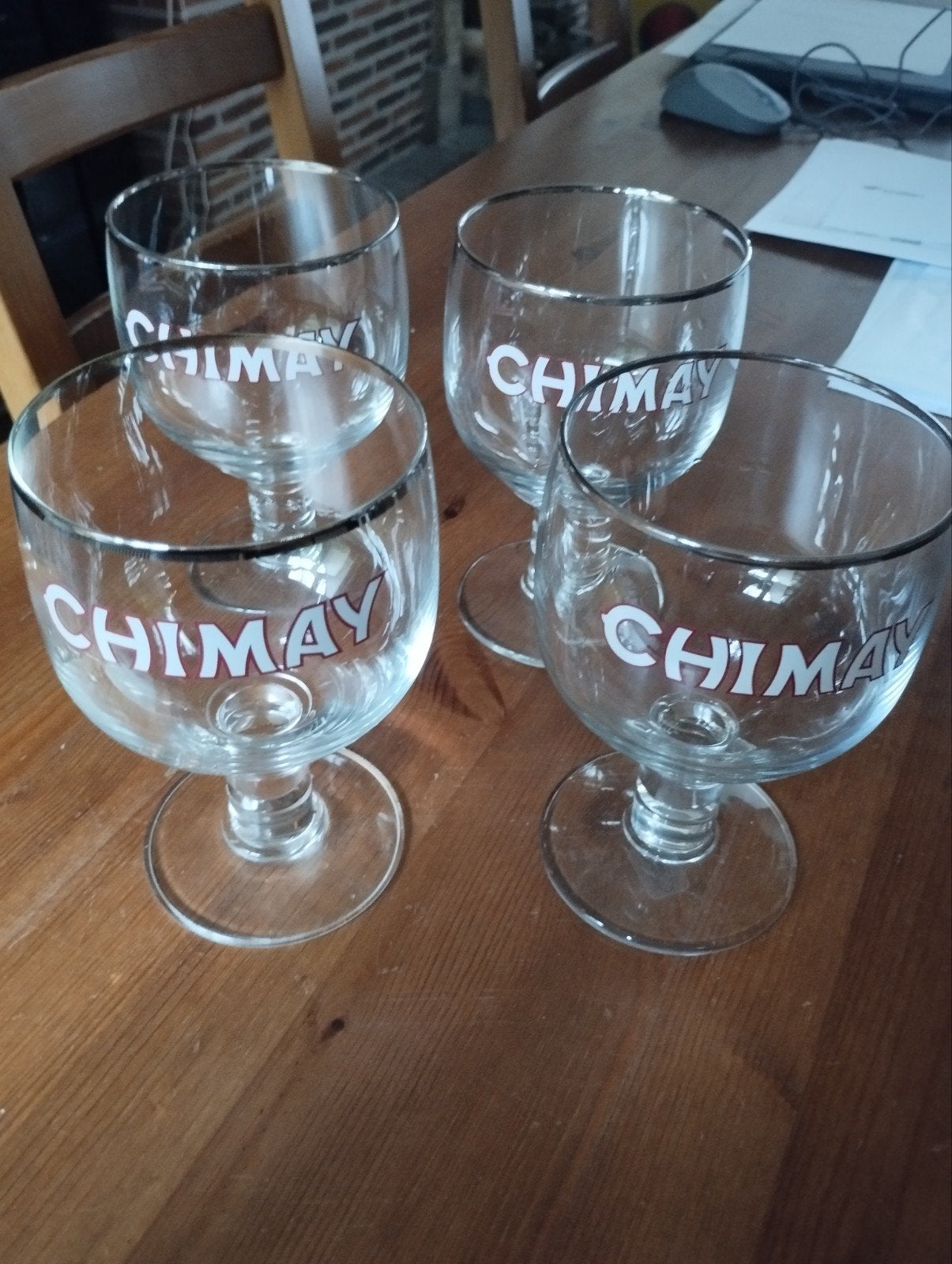 Set van 4 Chimay bierglazen 33cl, Ophalen