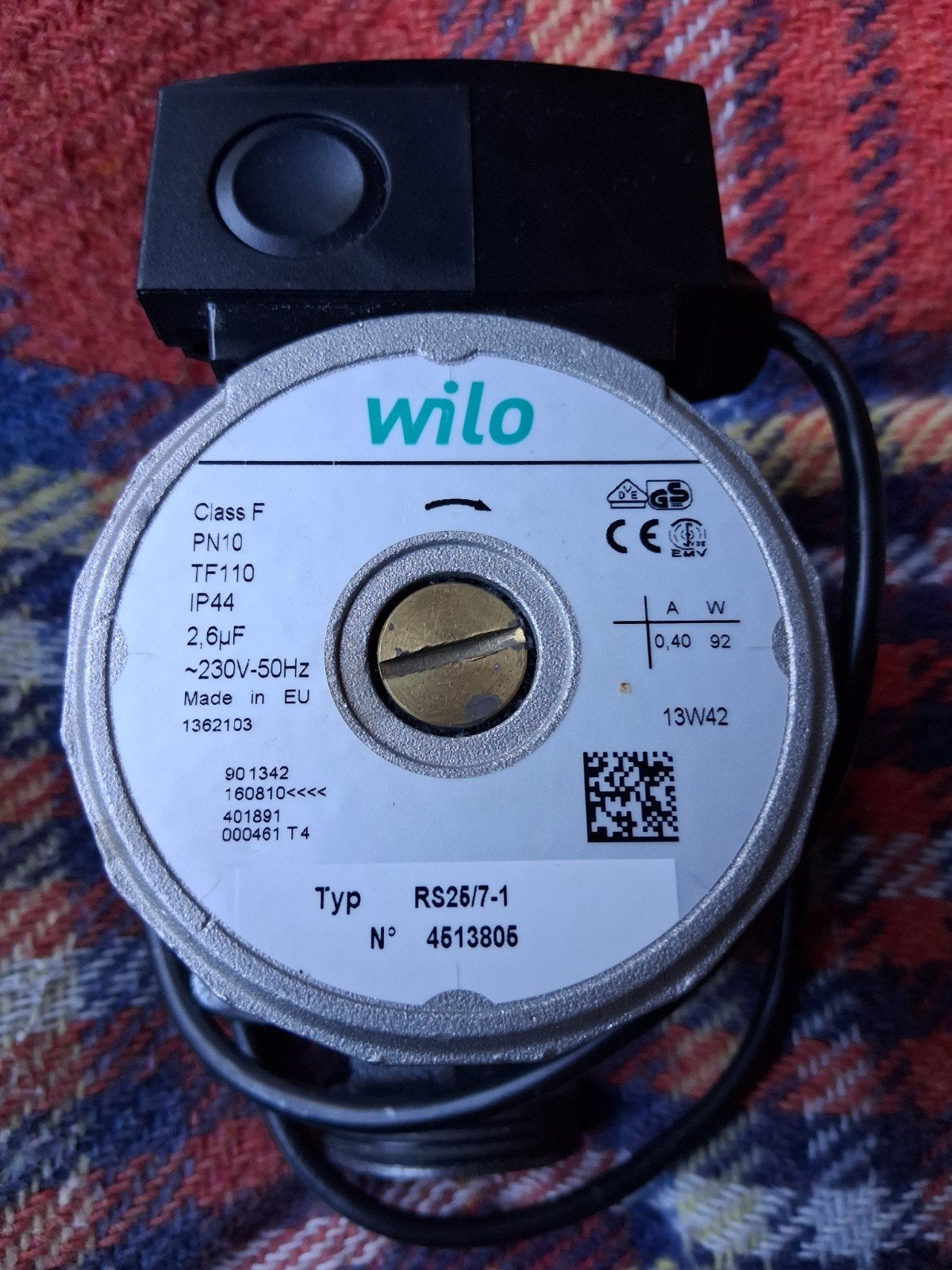 Wilo waterpomp C V., Ophalen