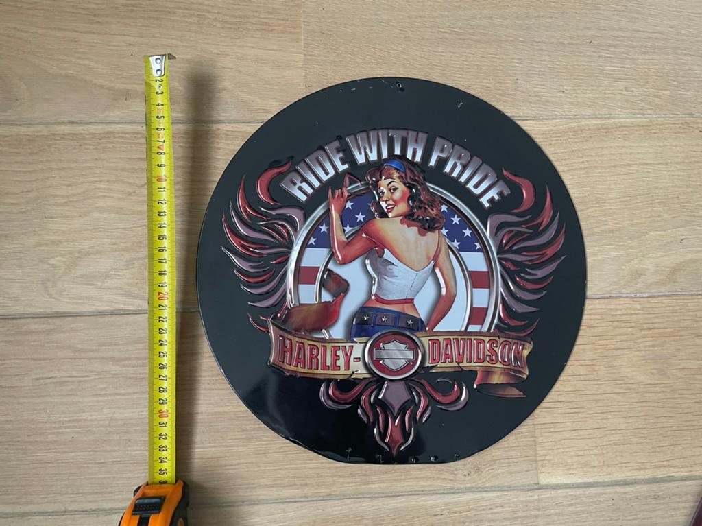 Harley Davidson 'Ride with Pride' Metalen Wandbord, Ophalen of Verzenden