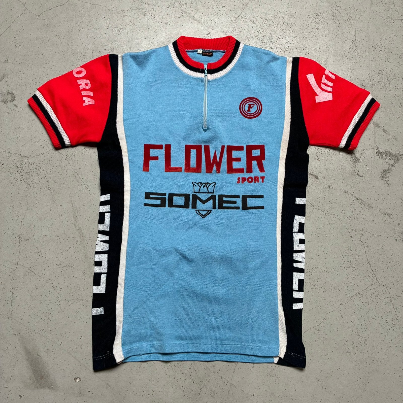 Flower Somec koerstrui wielertrui Jaren 80, Fietsen en Brommers, Ophalen of Verzenden, Zo goed als nieuw, S