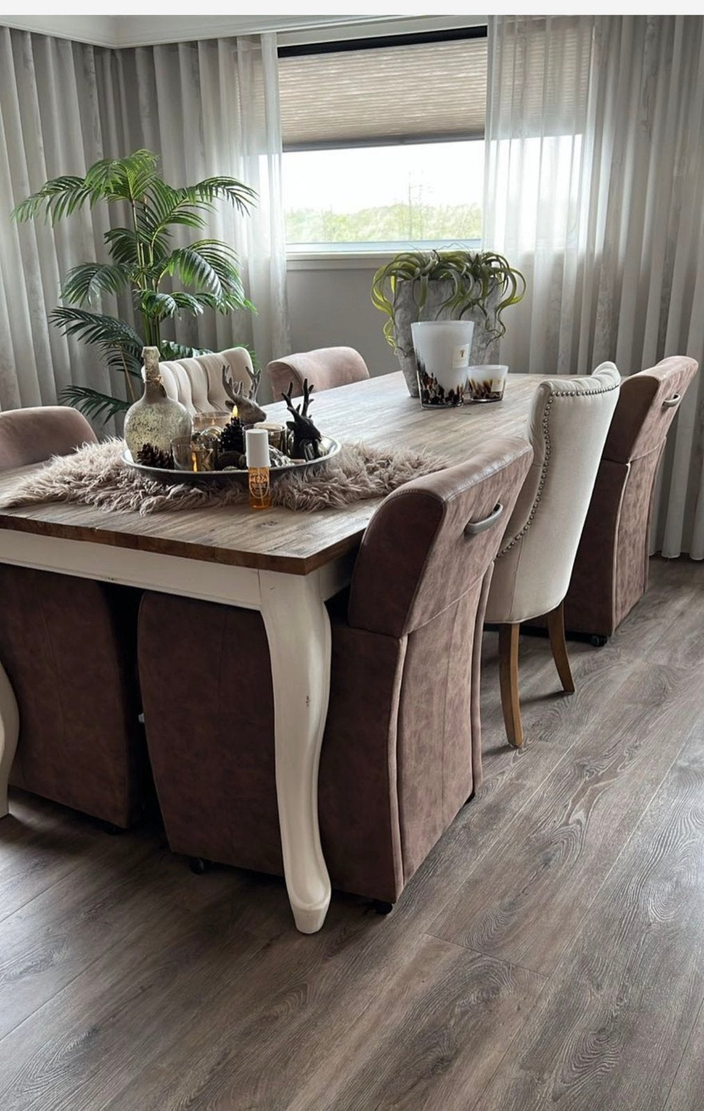 Grote zware landelijke tafel 2m40 op 1m, Huis en Inrichting, Ophalen, Gebruikt