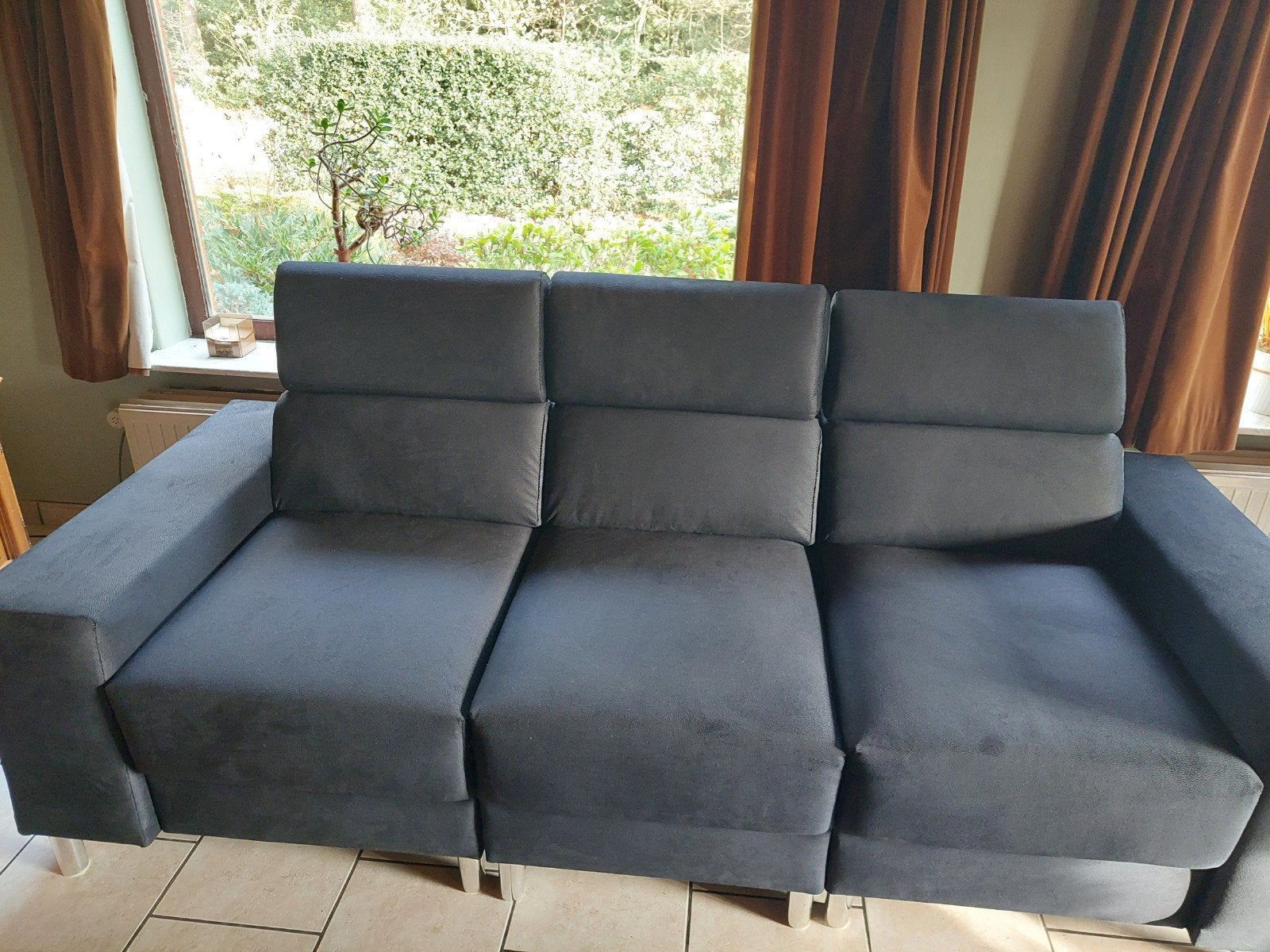 Nieuwe zetel (verkoop omwille van overlijden), Huis en Inrichting, Ophalen, 75 tot 100 cm, Rechte bank, 200 tot 250 cm