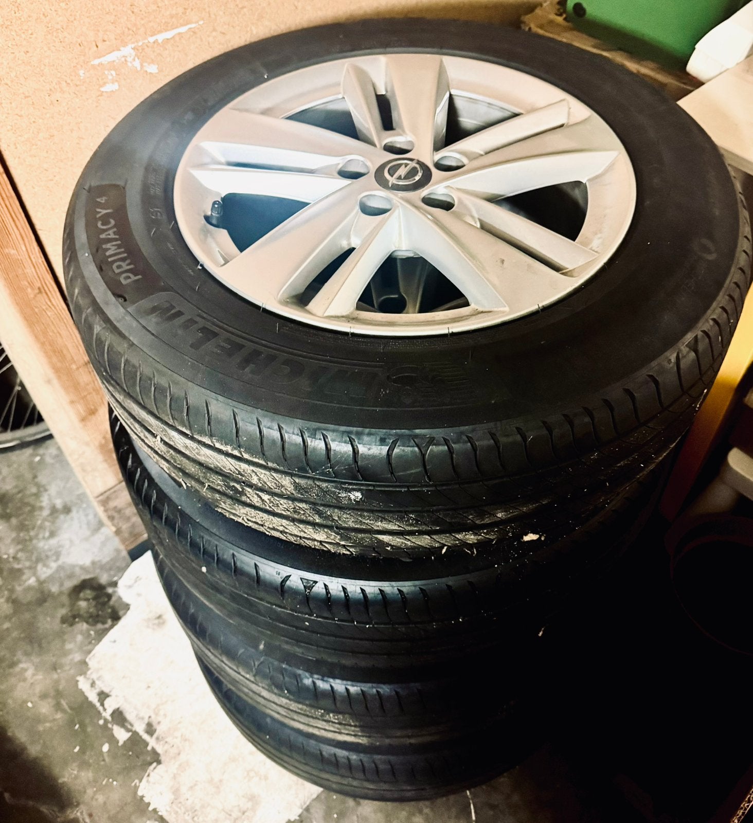 4 org. lichtmetalen velgen+ Michelin Primacy zomerbanden, Ophalen, 17 inch, Zomerbanden, Band(en)