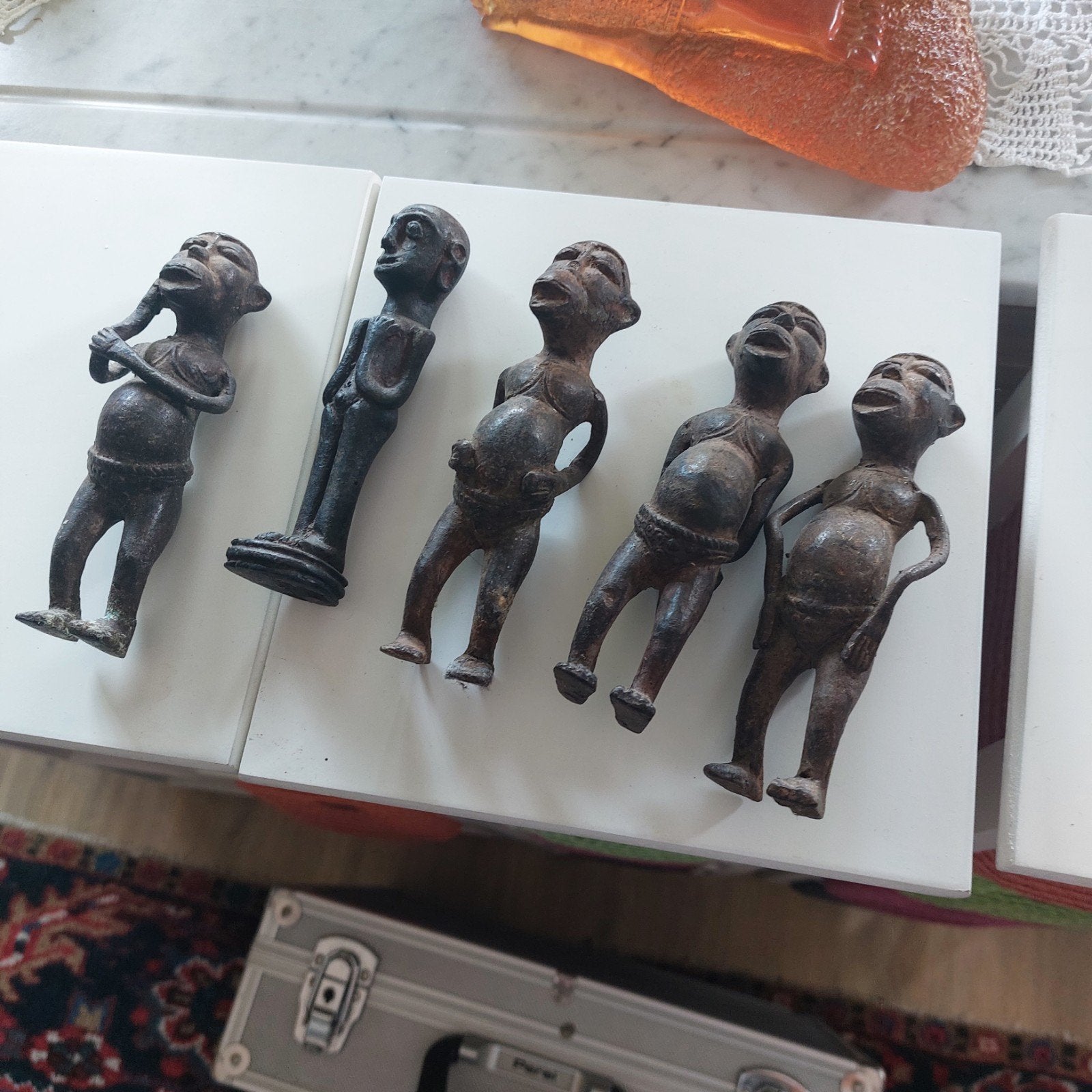 5 bronzen lobi beeldjes Burkino Faso, Antiek en Kunst, Ophalen, Brons