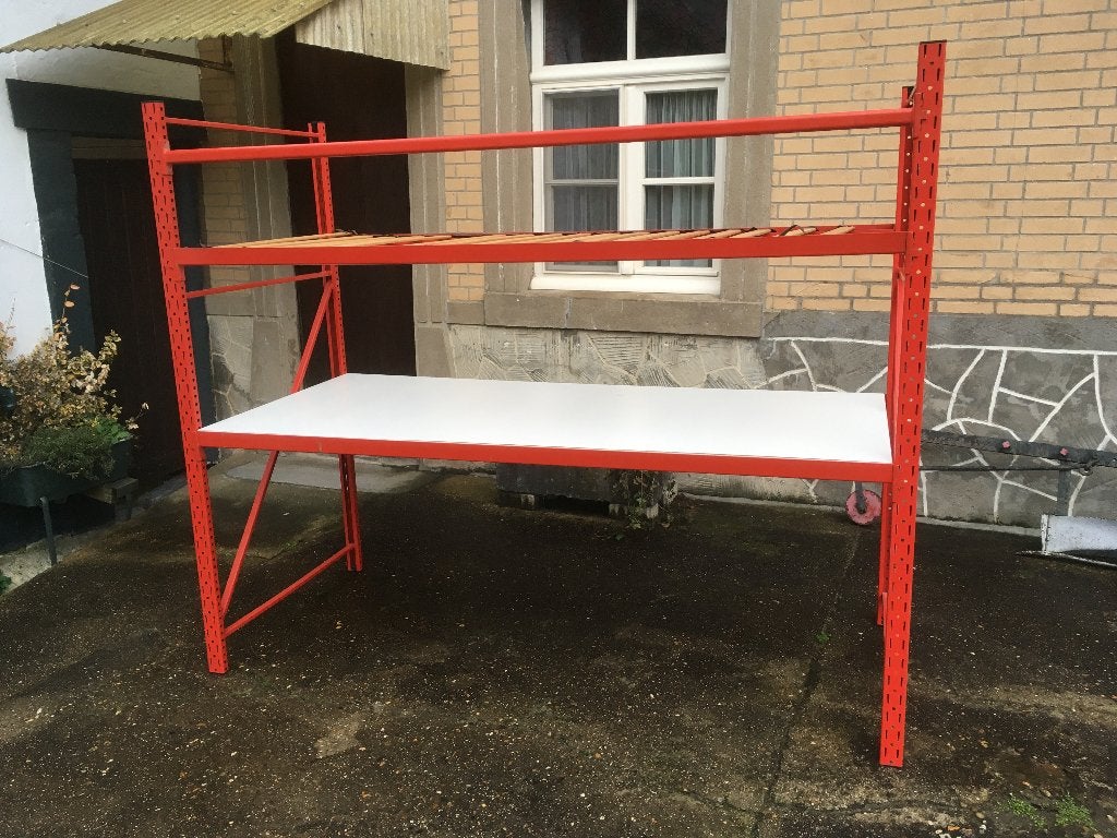 Hoogslaper een-persoons mecano frame met bureaublad, Ophalen, Eenpersoons, Hoogslaper