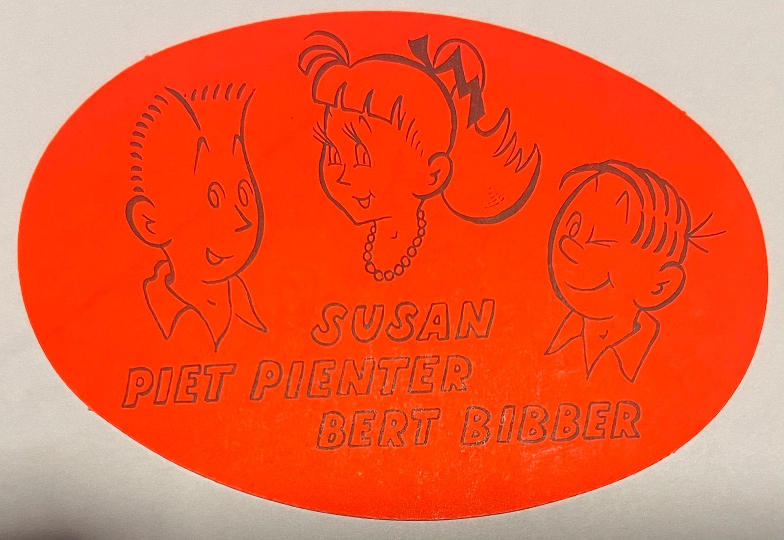 Piet Pienter Bert Bibber en Susan sticker POM, Ophalen of Verzenden, Overige figuren, Zo goed als nieuw, Plaatje, Poster of Sticker