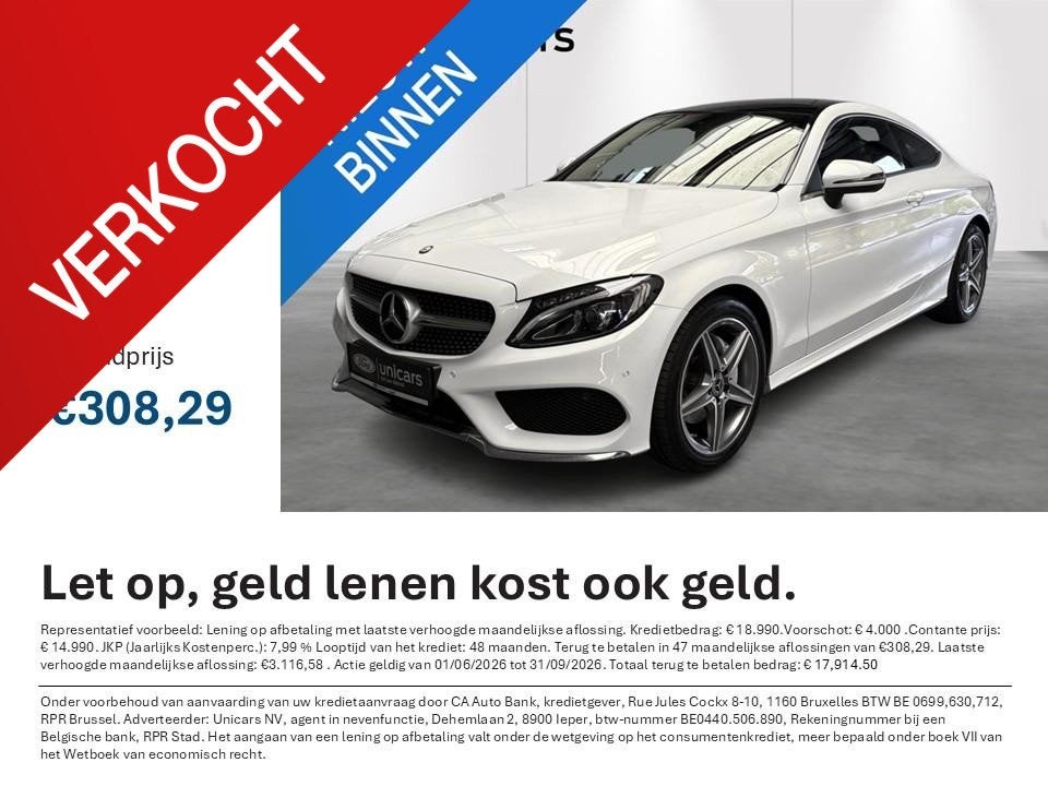 Mercedes-Benz C-Klasse Coupé C 180 Auto, Auto's, Mercedes-Benz, Automaat, 4 zetels, Gebruikt, Zwart