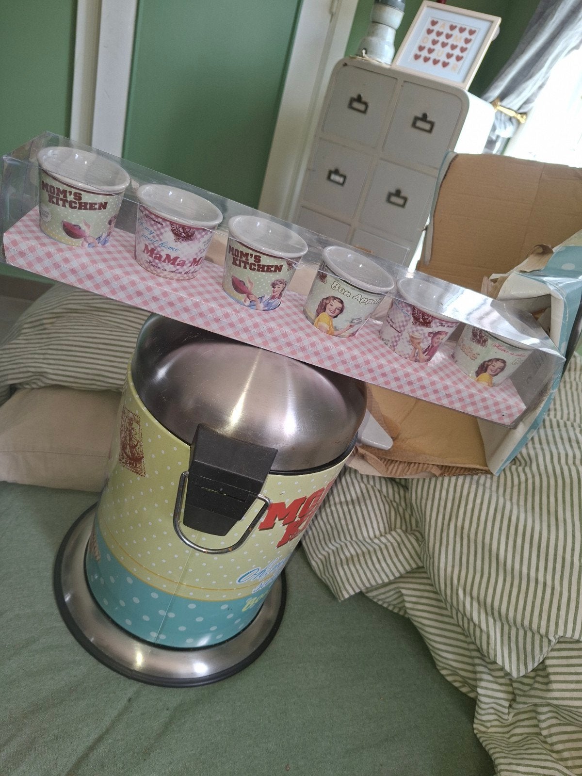 Nieuwe 5 l pedaalemmer, 6 potjes, Ophalen of Verzenden