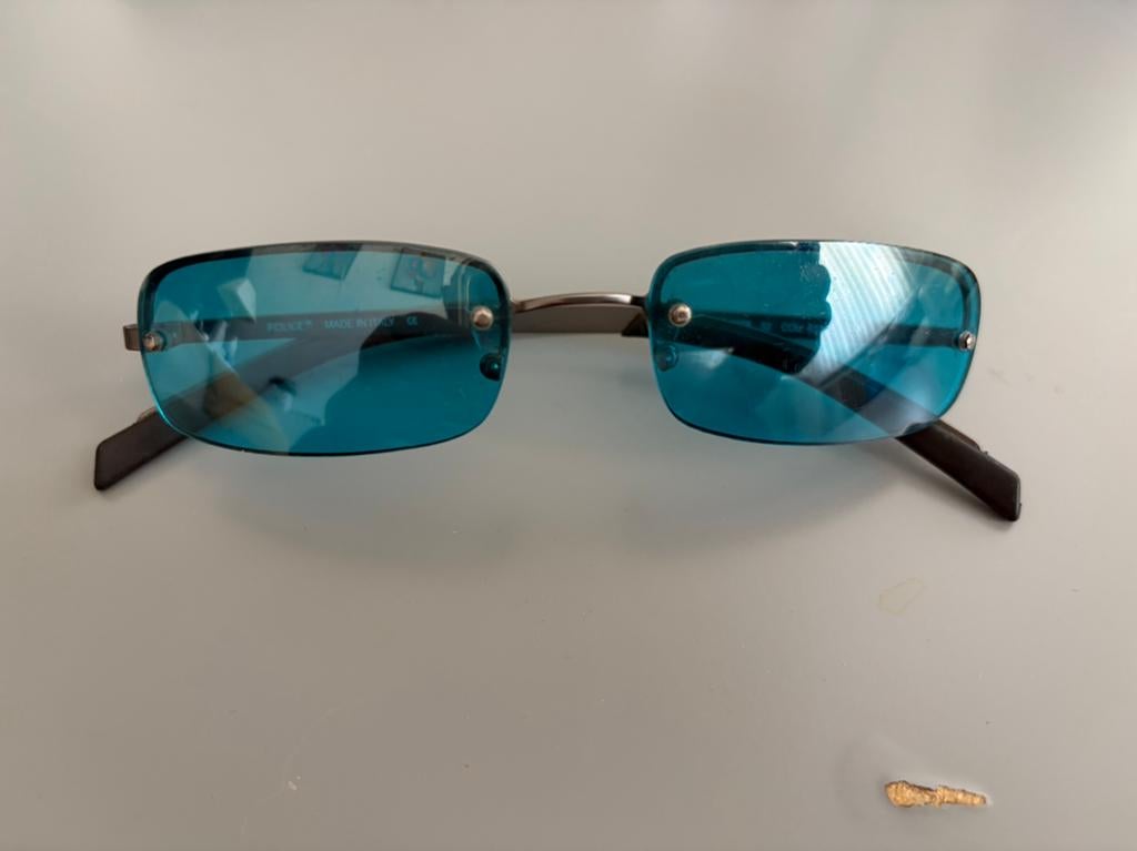 Vintage bril van de politie, Ophalen, Zo goed als nieuw, Blauw, Bril