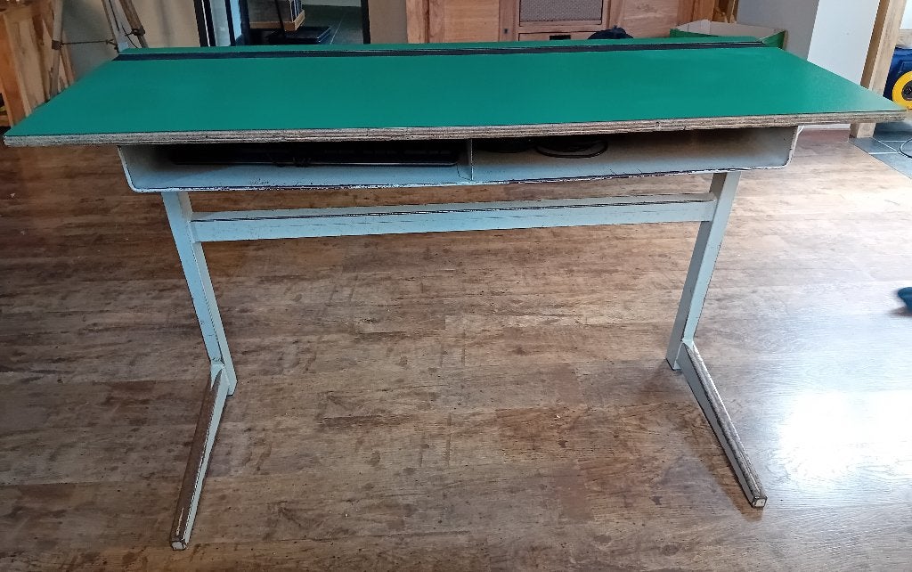Vintage bureau, Ophalen, Opbergruimte, Groen, Gebruikt