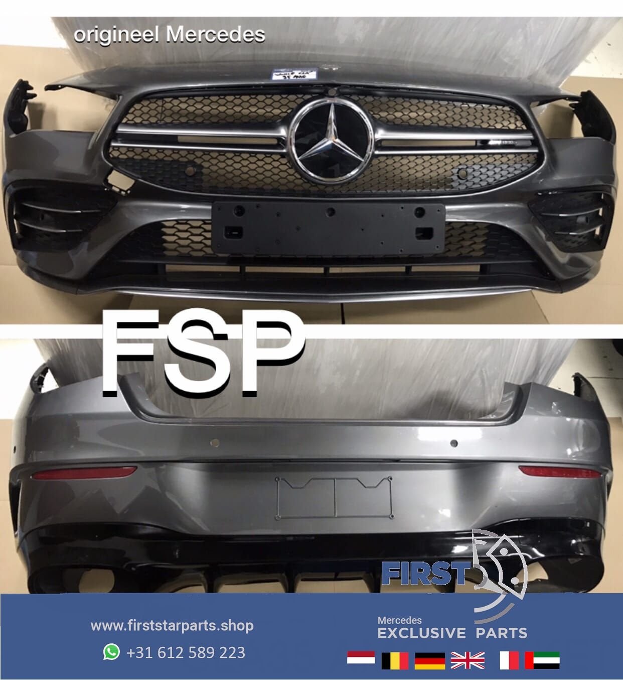 W118 CLA 35 AMG BUMPER PAKKET CLA35 VOORBUMPER ACHTERBUMPER, Gebruikt, -, Ophalen of Verzenden, Bumper