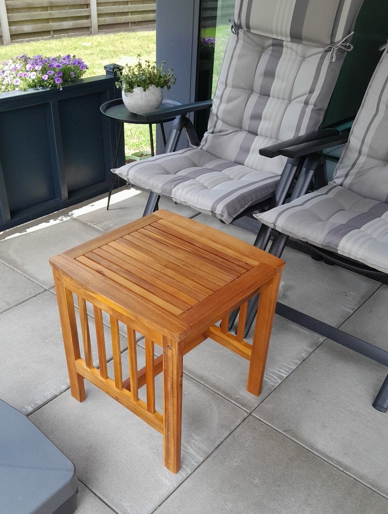 Bijzettafeltje, Huis en Inrichting, Tafels | Bijzettafels, Minder dan 55 cm, Vierkant, Nieuw, Hout
