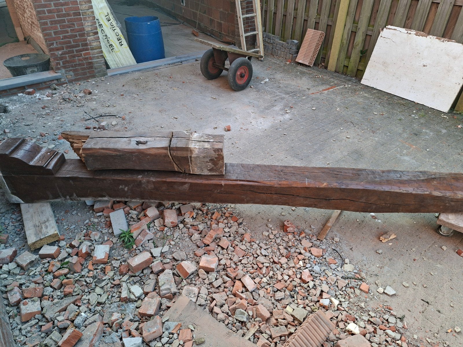 Eiken balk, Ophalen