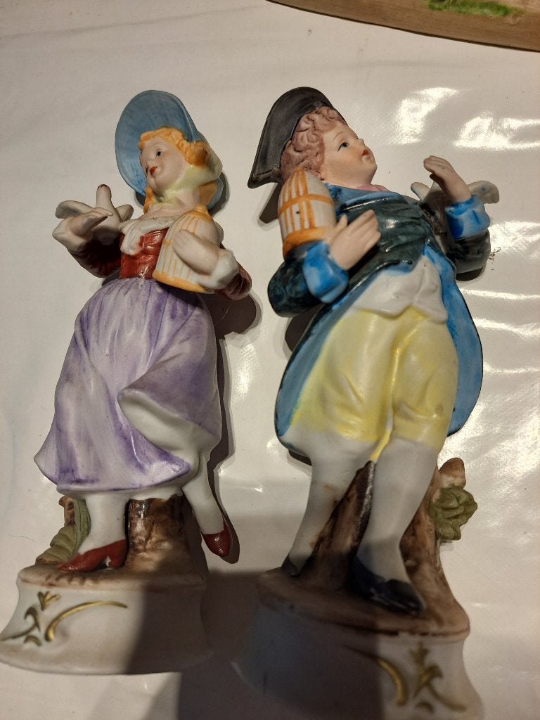 Set van 2 biscuit beeldjes 20 cm hoog, Verzamelen, Ophalen, Zo goed als nieuw, Mens