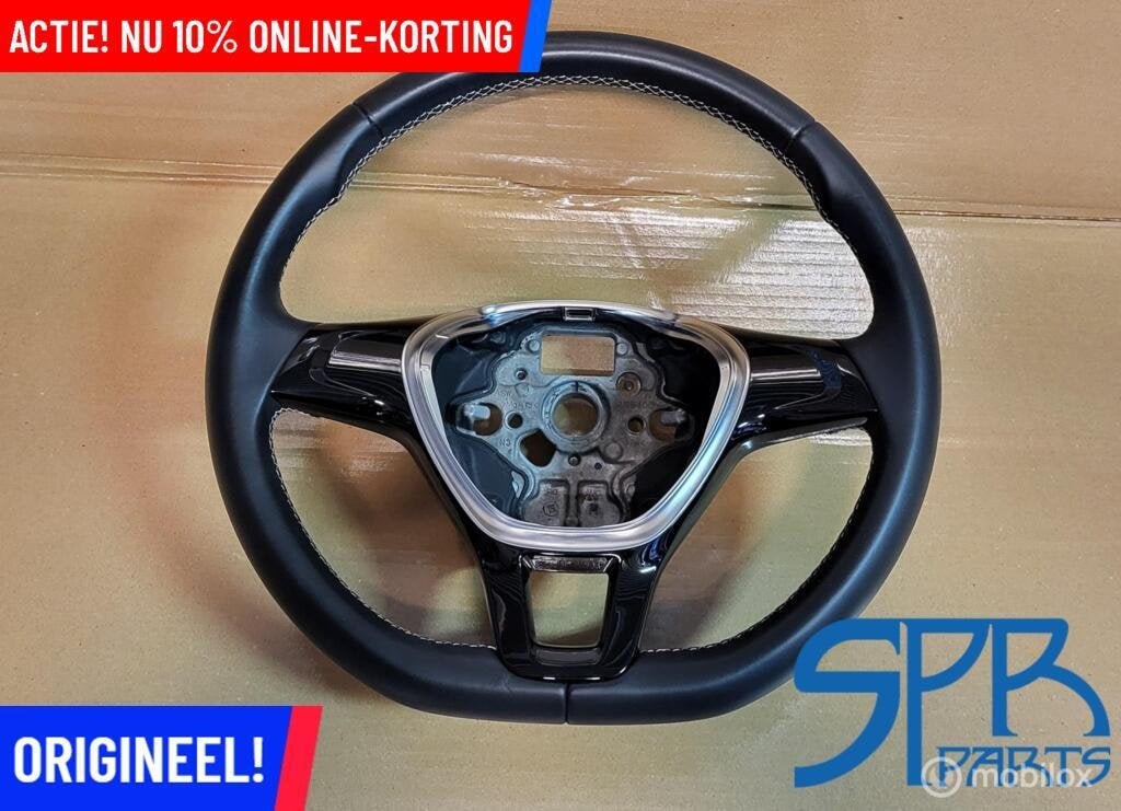 VW GOLF 7 VII LEDER STUUR WITTE STIKSELS HOOGGLANS 5G0419091, Auto-onderdelen, Gebruikt, Volkswagen, Ophalen of Verzenden, Volkswagen