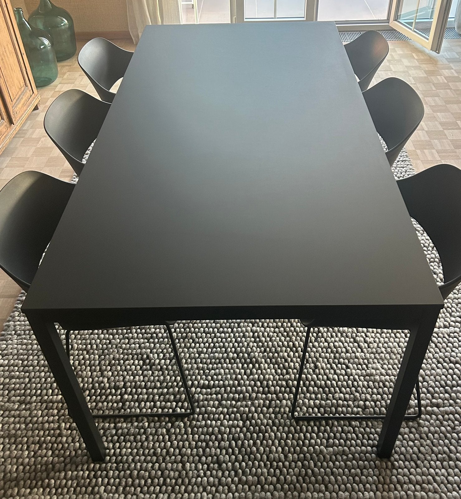 Zwarte tafel 1m op 2m te koop (stoelen niet inbegrepen), Ophalen, Kunststof, 50 tot 100 cm, Zo goed als nieuw