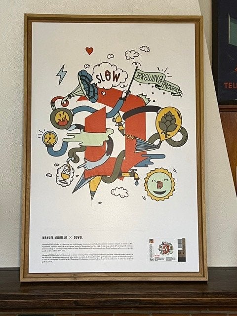 Cadre étiquette de bière Duvel par Manuel Murillo, Collections, Enlèvement, Duvel