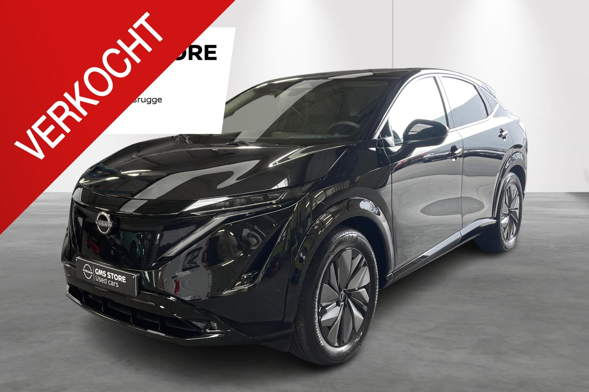 Nissan Ariya 63 kWh Evolve, Stof, Gebruikt, 750 kg, Zwart
