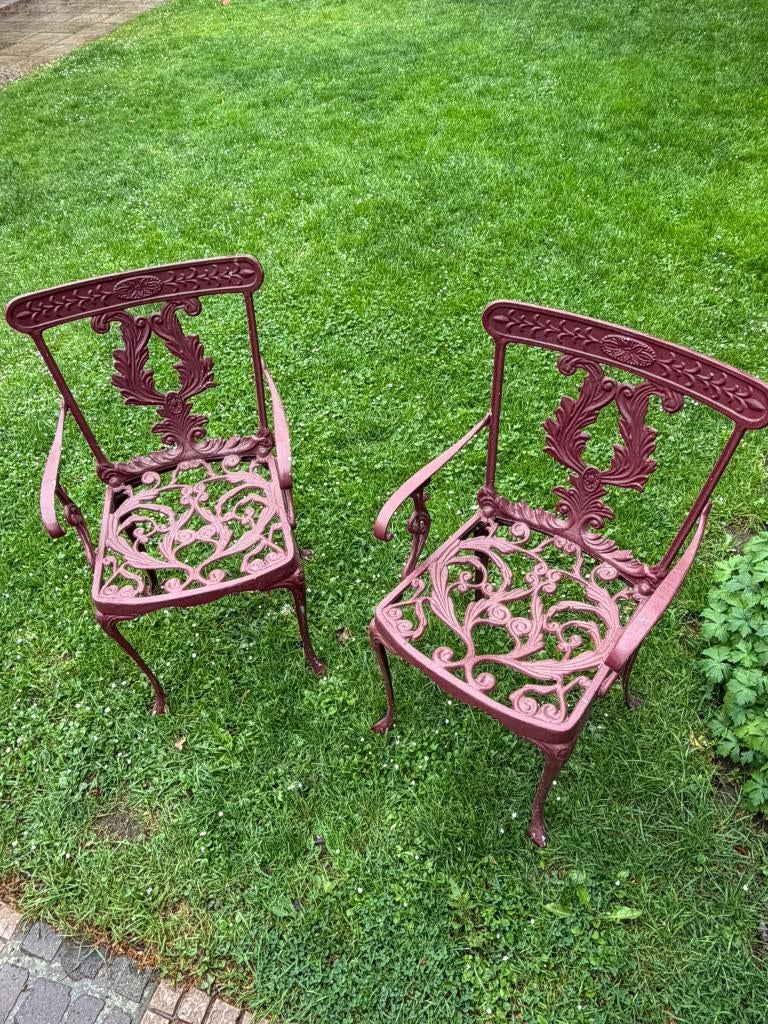 Gietijzeren tuinstoelen, Enlèvement, Utilisé, Métal