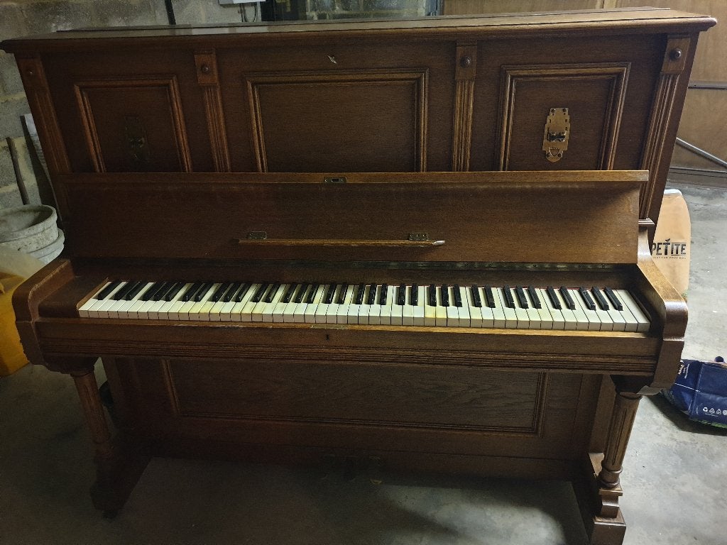 Piano droit, Ophalen, Gebruikt, Bruin, Piano