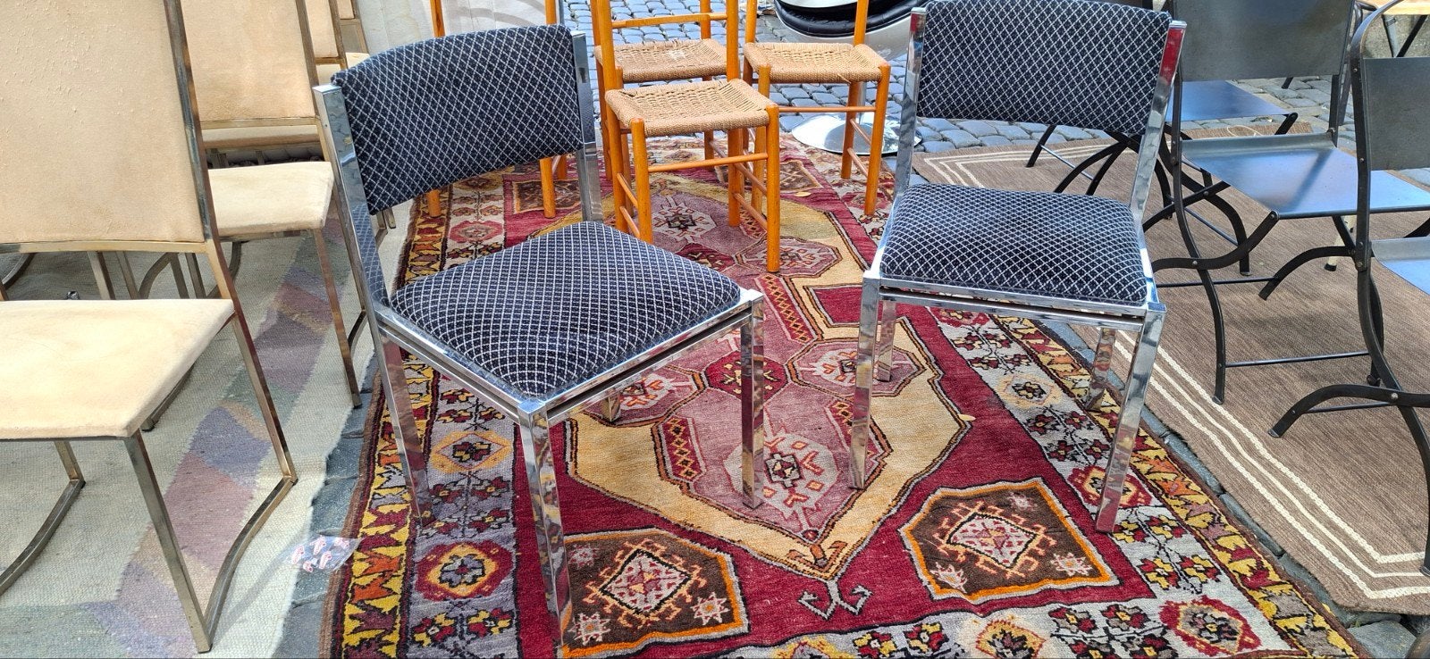 vintage chaises space age chromé, Antiquités & Art, Enlèvement