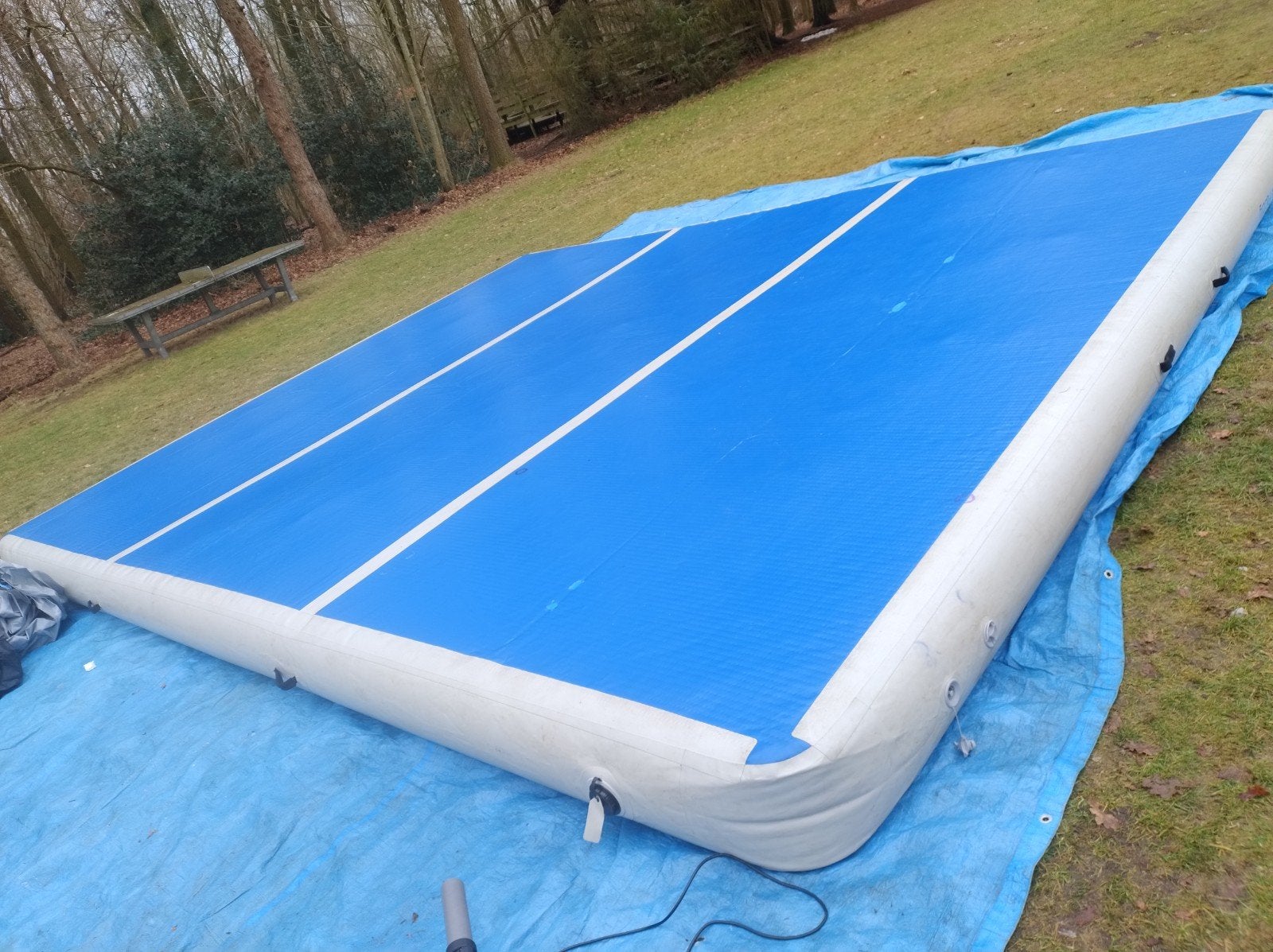 Airtrack Factory 5x6 30cm, Sport en Fitness, Ophalen, Gebruikt, Blauw, Materiaal