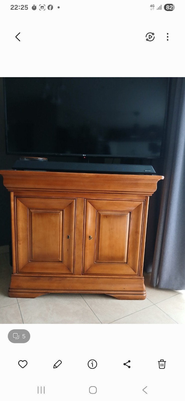 meuble tv plateau amovible étagère coulissante, Ophalen