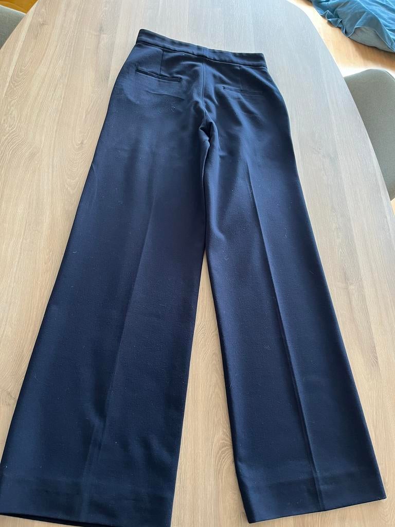 Donkerblauwe broek met wijde pijpen, Zara, XS, Ophalen of Verzenden, Zo goed als nieuw, Maat 34 (XS) of kleiner