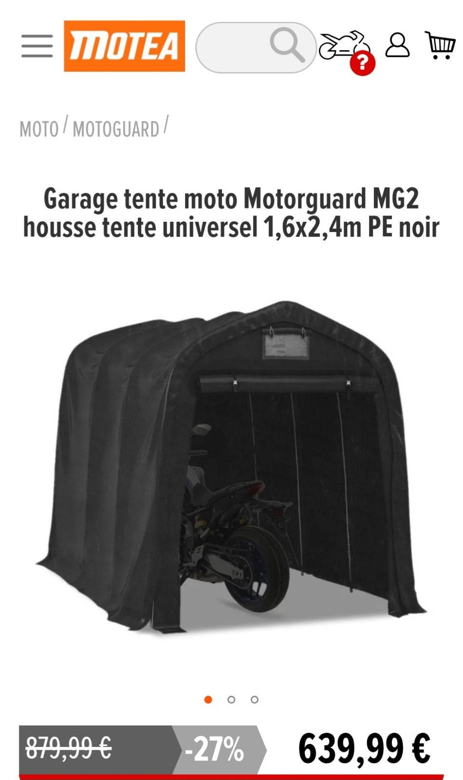 tente abri moto, Motos, Enlèvement, Comme neuf