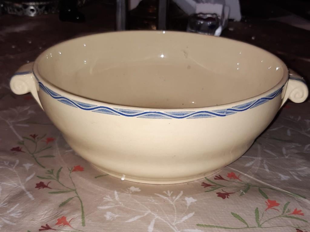 Saladier ancien - faïence Boch La Louvière modèle Gazelle, Antiquités & Art, Enlèvement ou Envoi