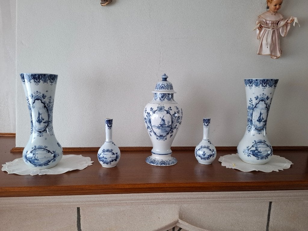 vazen in Delfts blauw, Ophalen, Blauw, Steen/keramiek, Klassiek
