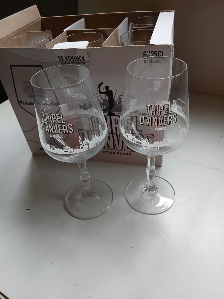 6 tripel d'anvers glazen, Ophalen of Verzenden