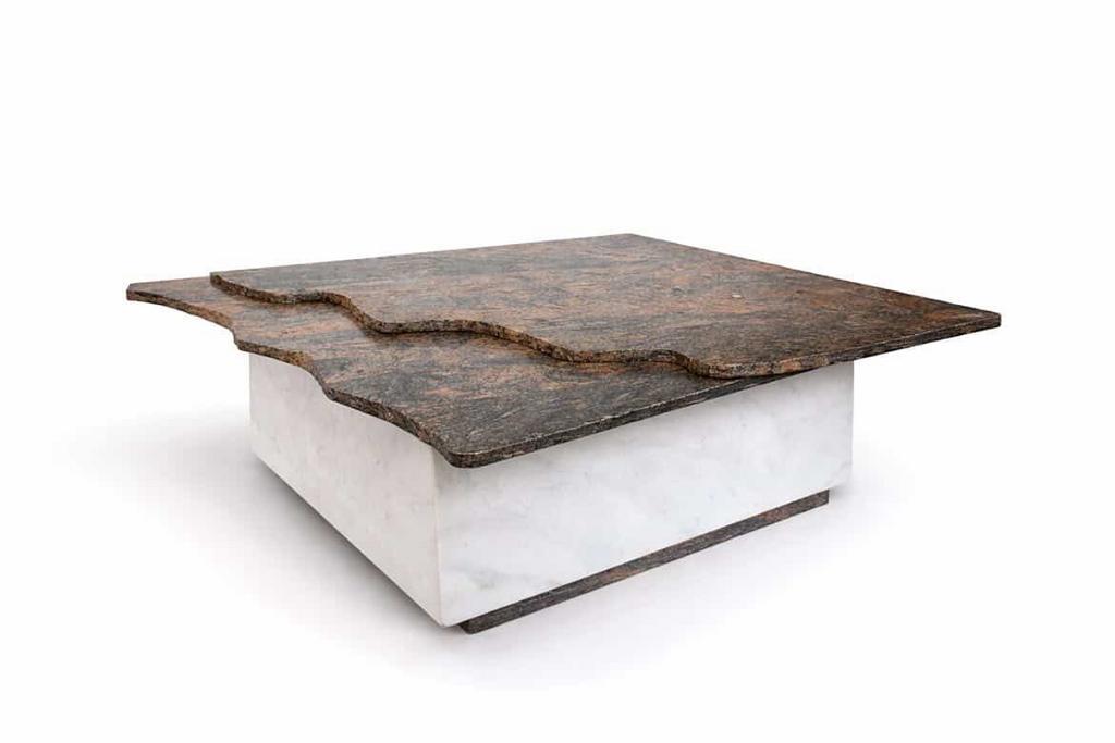 Exclusieve design salontafel – massief graniet & marmer, Huis en Inrichting, Tafels | Salontafels, Ophalen, Zo goed als nieuw