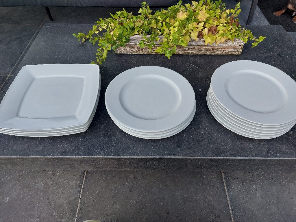 Grote witte borden, Ophalen, Zo goed als nieuw, Bord(en), Modern