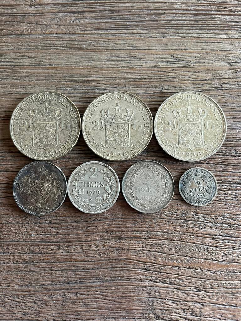 Lot de pièces en argent (Pays-Bas, Belgique, Allemagne), Enlèvement ou Envoi, Belgique, Série, Argent