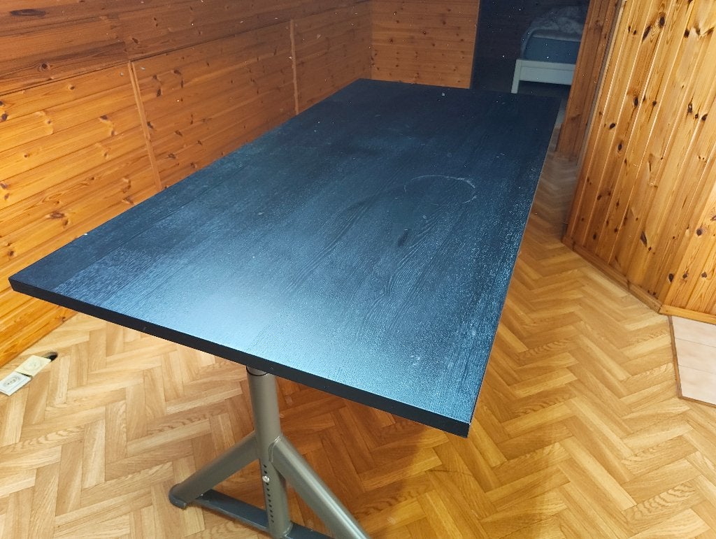 bureau, Ophalen, Zwart, 160 cm, Gebruikt