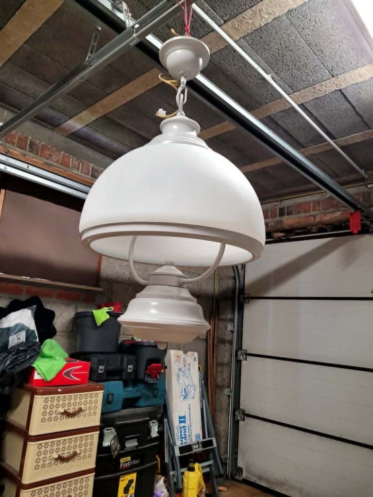 lustre et trois lampes, Voir photos, Comme neuf, Verre, Enlèvement