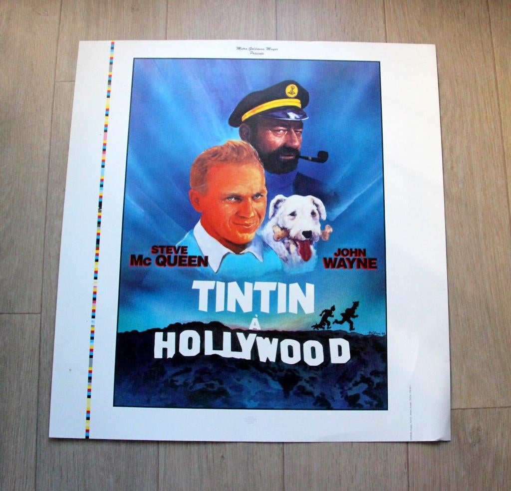 Proefdruk litho Tintin Hollywood Kuifje Haddock  Hergé, Envoi, Tintin, Neuf