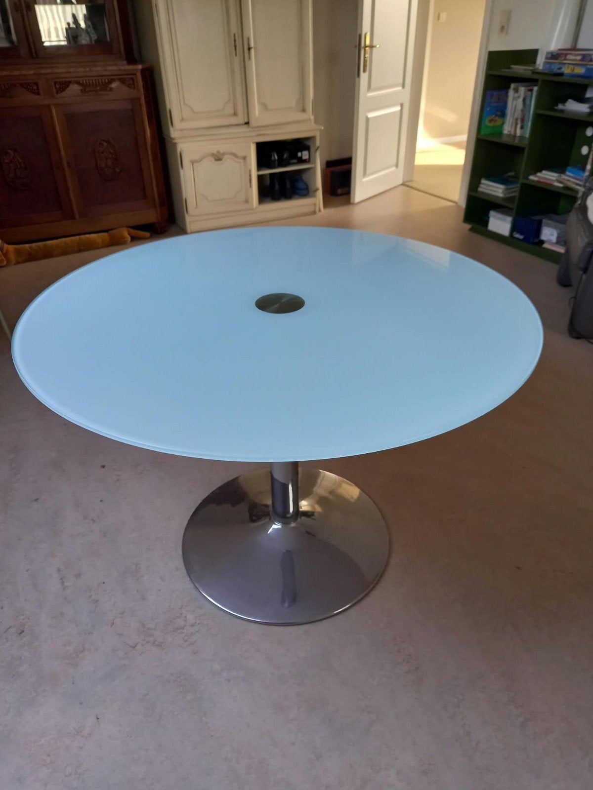tafel met glazen blad, Huis en Inrichting, Tafels | Statafels, Ophalen