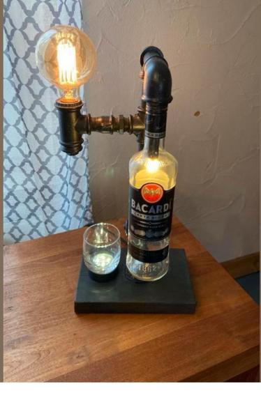 Lampe de table industrielle vintage Bacardi, Enlèvement, Neuf, Métal, Industriel , vintage