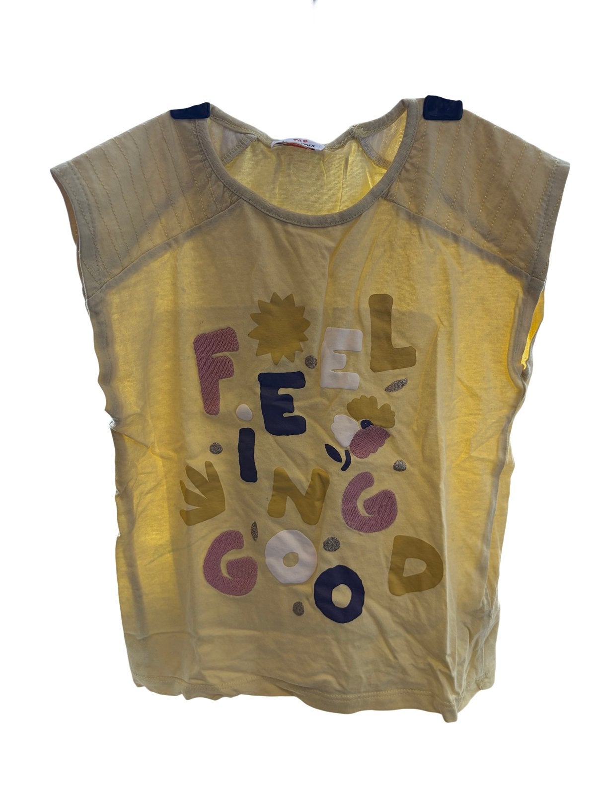 ️ T-SHIRT FLUIDE JAUNE "FEELING GOOD" TAPE À L'ŒIL ! ️, Enlèvement ou Envoi, Utilisé, Fille, Autres types