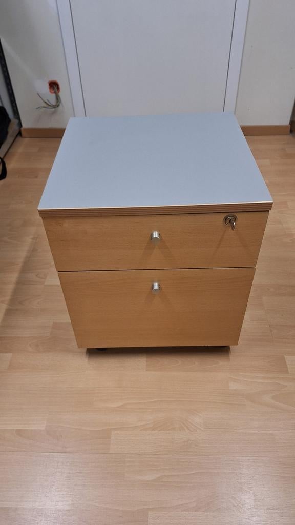 Bureaukast met sleutel op wielen, Huis en Inrichting, Kasten | Ladekasten, Ophalen, Minder dan 50 cm, Gebruikt, 1 of 2 laden