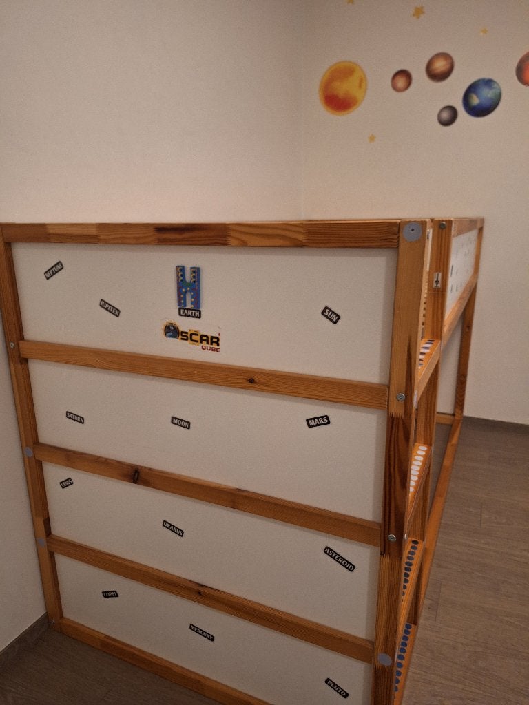 Bed, Huis en Inrichting, Ophalen, Eenpersoons, Wit, Hout