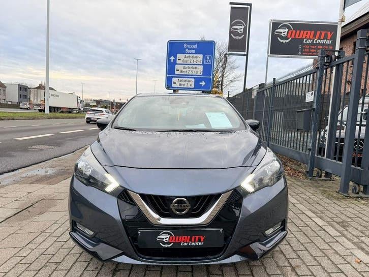 Nissan Micra N-design Automaat 12/2022 1.0i 82000km Carplay, Auto's, Euro 6, Blauw, 1545 kg, 5 deurs