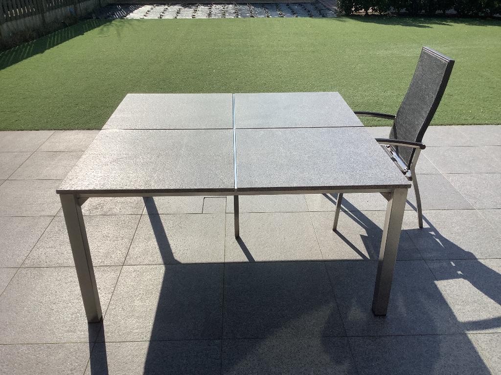 Tuinset ( tafel & 8 stoelen ), Ophalen, Inox, Gebruikt, 8 zitplaatsen
