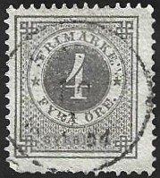 1 Postzegel Zweden 1879 Cirkel met cijfer, Enlèvement ou Envoi, Suède, Affranchi