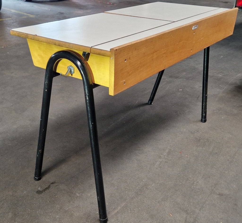 Schoolbank, Ophalen, Gebruikt, Hout, 180 cm