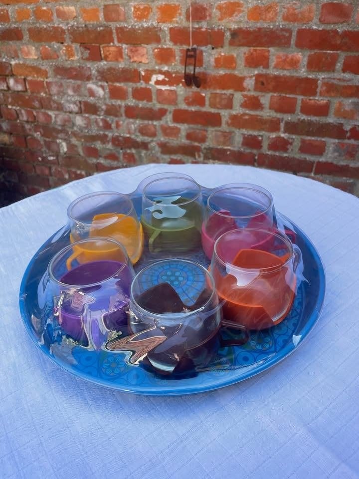 West Minster plateau met 6 delig Roly Poly Drinkglazen, Ophalen