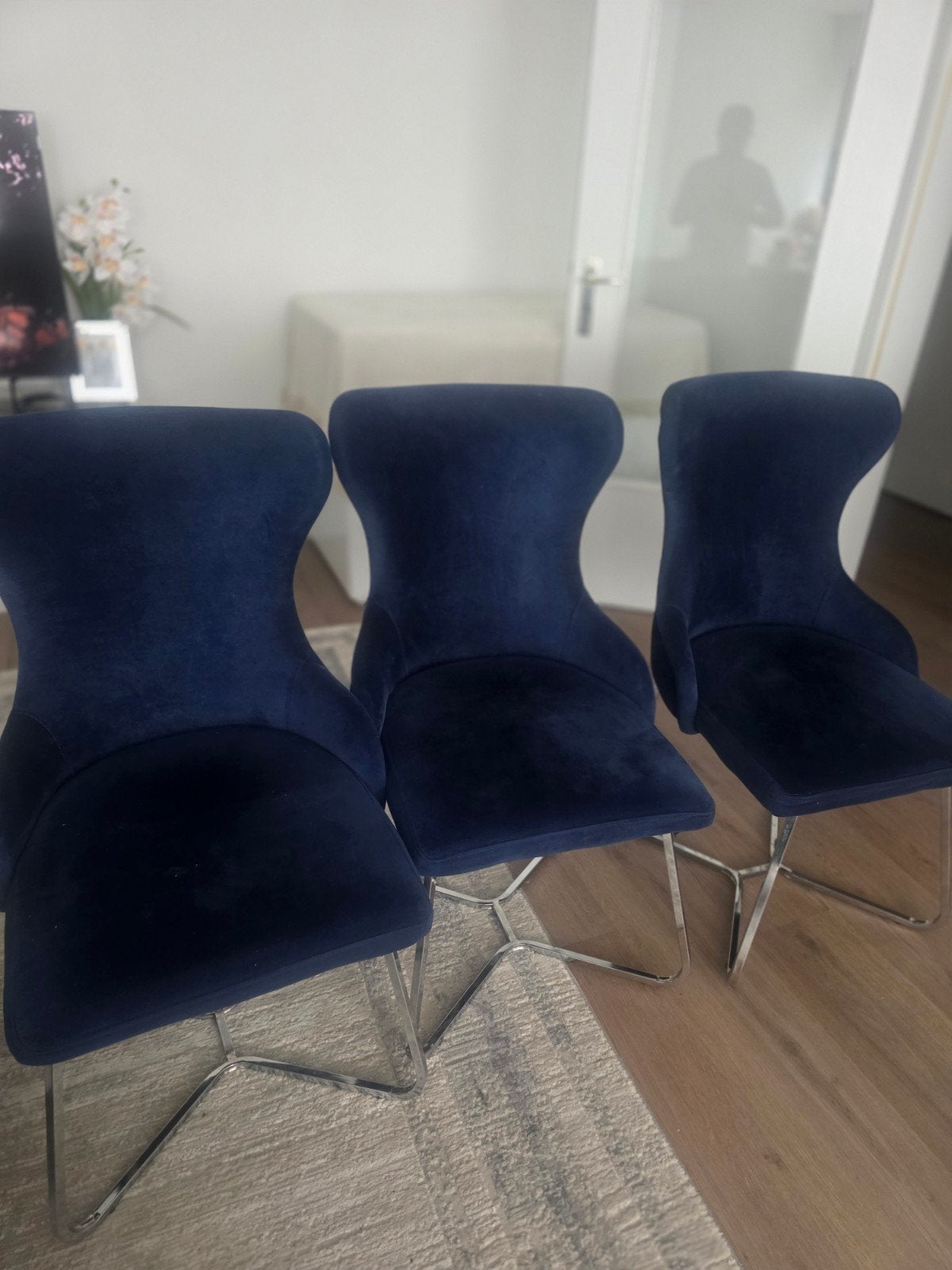 stoelen, Maison & Meubles, Chaises, Trois, Comme neuf, Enlèvement, Bleu