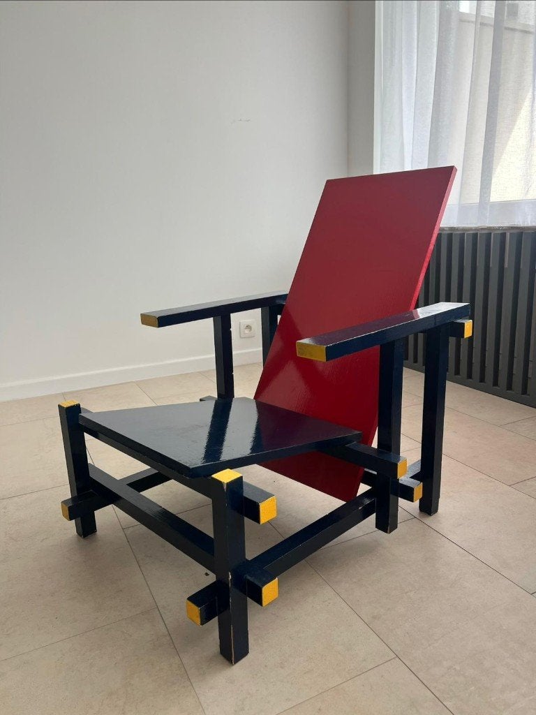 Fauteuil Red & Blue (Gerrit Thomas Rietveld), Enlèvement, Utilisé, Bois, Design